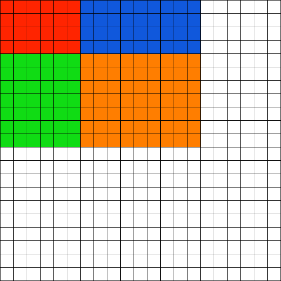 Матрица с квадратами, закрашенными разными цветами
